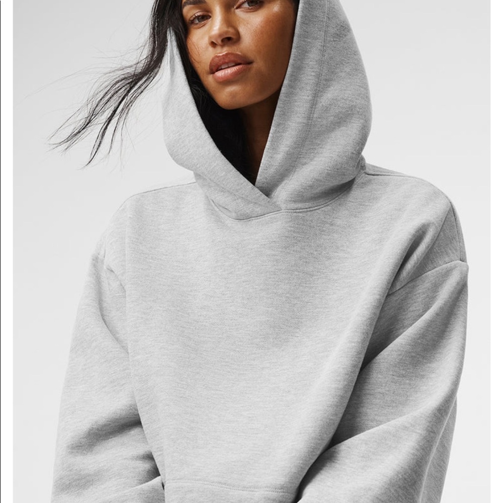 Alo Bae Hoodie - Athletic Heather Grey in Small